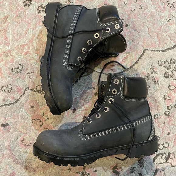 Blue Gray Timberland Boots - Picture 3 of 16